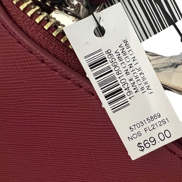 WHBM wine burgundy merlot floral studded envelope clutch wristlet handbag - Picture 8 of 8